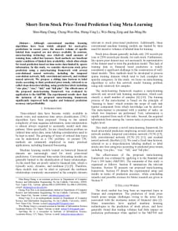 Short-Term Stock Price-Trend Prediction Using Meta-Learning