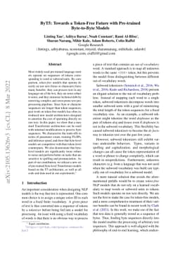 ByT5: Towards a token-free future with pre-trained byte-to-byte models