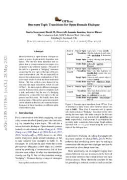 OTTers: One-turn Topic Transitions for Open-Domain Dialogue