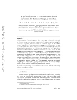 A systematic review of transfer learning based approaches for diabetic
  retinopathy detection