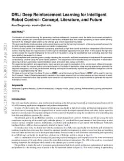 DRL: Deep Reinforcement Learning for Intelligent Robot Control --
  Concept, Literature, and Future
