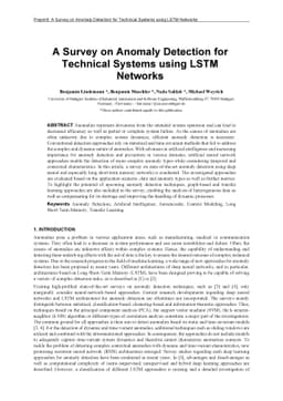 A Survey on Anomaly Detection for Technical Systems using LSTM Networks