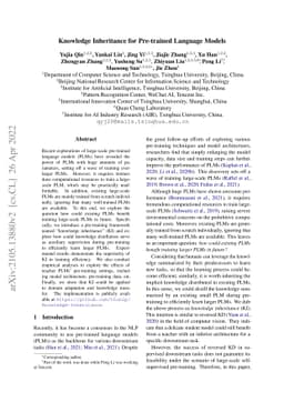 Knowledge Inheritance for Pre-trained Language Models