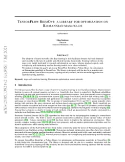 TensorFlow RiemOpt: a library for optimization on Riemannian manifolds