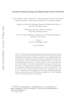 Geometric Deep Learning and Equivariant Neural Networks