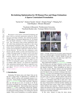 Revitalizing Optimization for 3D Human Pose and Shape Estimation: A
  Sparse Constrained Formulation
