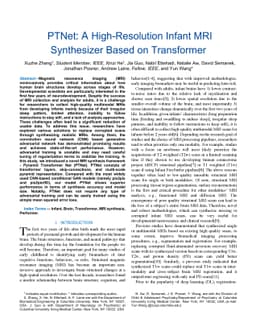 PTNet: A High-Resolution Infant MRI Synthesizer Based on Transformer