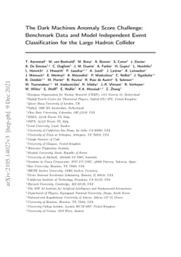The Dark Machines Anomaly Score Challenge: Benchmark Data and Model
  Independent Event Classification for the Large Hadron Collider