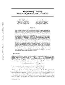 Targeted Deep Learning: Framework, Methods, and Applications