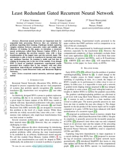 Least Redundant Gated Recurrent Neural Network