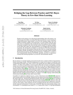 Bridging the Gap Between Practice and PAC-Bayes Theory in Few-Shot
  Meta-Learning