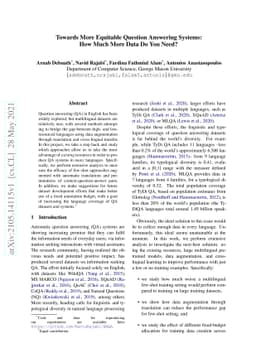Towards More Equitable Question Answering Systems: How Much More Data Do
  You Need?