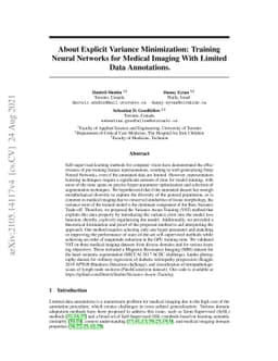About Explicit Variance Minimization: Training Neural Networks for
  Medical Imaging With Limited Data Annotations