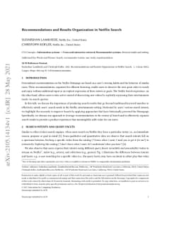 Recommendations and Results Organization in Netflix Search