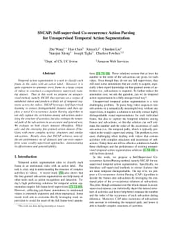 SSCAP: Self-supervised Co-occurrence Action Parsing for Unsupervised
  Temporal Action Segmentation
