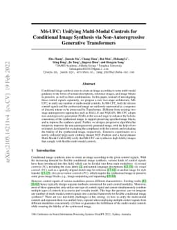 M6-UFC: Unifying Multi-Modal Controls for Conditional Image Synthesis
  via Non-Autoregressive Generative Transformers