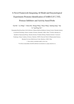 A Novel Framework Integrating AI Model and Enzymological Experiments
  Promotes Identification of SARS-CoV-2 3CL Protease Inhibitors and
  Activity-based Probe