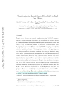 Transforming the Latent Space of StyleGAN for Real Face Editing