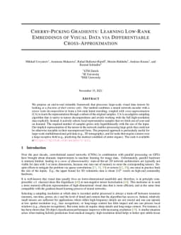 Cherry-Picking Gradients: Learning Low-Rank Embeddings of Visual Data
  via Differentiable Cross-Approximation