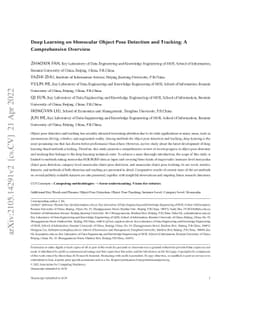 Deep Learning on Monocular Object Pose Detection and Tracking: A
  Comprehensive Overview