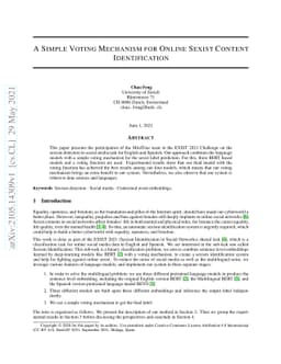 A Simple Voting Mechanism for Online Sexist Content Identification