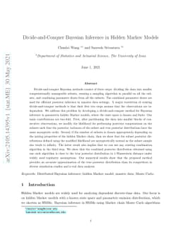 Divide-and-Conquer Bayesian Inference in Hidden Markov Models