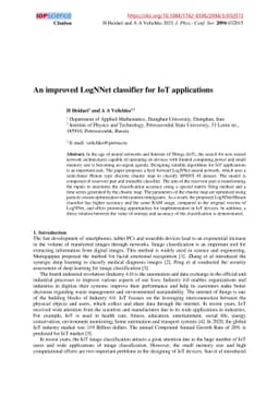 An improved LogNNet classifier for IoT application
