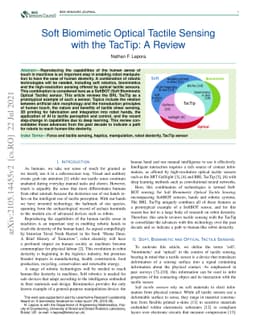 Soft Biomimetic Optical Tactile Sensing with the TacTip: A Review