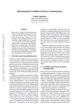 Determining the Credibility of Science Communication