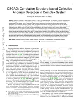 CSCAD: Correlation Structure-based Collective Anomaly Detection in
  Complex System