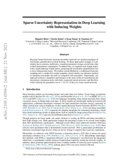 Sparse Uncertainty Representation in Deep Learning with Inducing Weights