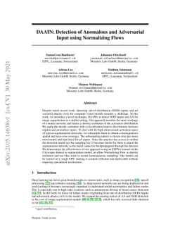 DAAIN: Detection of Anomalous and Adversarial Input using Normalizing
  Flows
