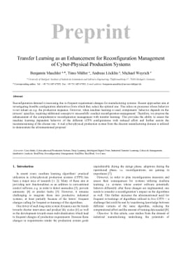 Transfer Learning as an Enhancement for Reconfiguration Management of
  Cyber-Physical Production Systems