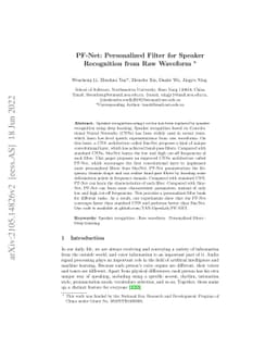 PF-Net: Personalized Filter for Speaker Recognition from Raw Waveform