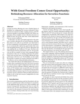 With Great Freedom Comes Great Opportunity: Rethinking Resource
  Allocation for Serverless Functions