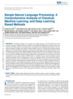 Bangla Natural Language Processing: A Comprehensive Analysis of
  Classical, Machine Learning, and Deep Learning Based Methods