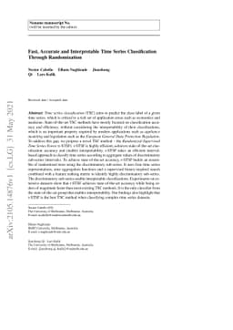 Fast, Accurate and Interpretable Time Series Classification Through
  Randomization