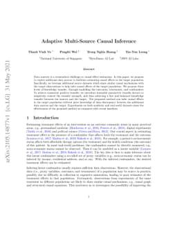 Adaptive Multi-Source Causal Inference