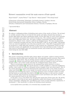 Retweet communities reveal the main sources of hate speech