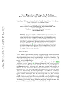 User Experience Design for E-Voting: How mental models align with
  security mechanisms