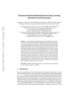 Document Domain Randomization for Deep Learning Document Layout
  Extraction
