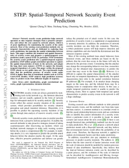 STEP: Spatial-Temporal Network Security Event Prediction