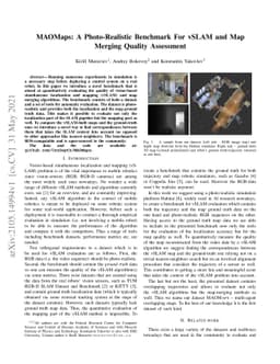 MAOMaps: A Photo-Realistic Benchmark For vSLAM and Map Merging Quality
  Assessment