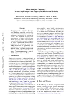 More than just Frequency? Demasking Unsupervised Hypernymy Prediction
  Methods