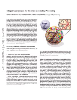 Integer Coordinates for Intrinsic Geometry Processing