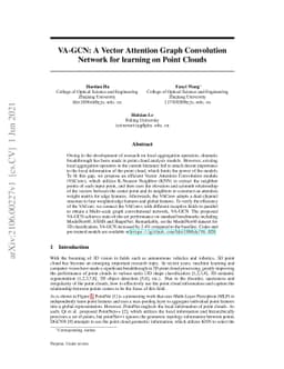 VA-GCN: A Vector Attention Graph Convolution Network for learning on
  Point Clouds