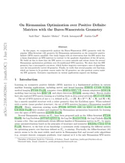 On Riemannian Optimization over Positive Definite Matrices with the
  Bures-Wasserstein Geometry