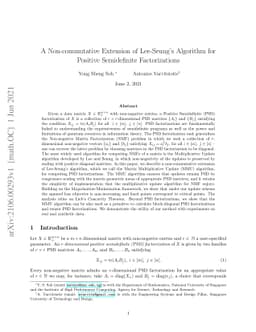 A Non-commutative Extension of Lee-Seung's Algorithm for Positive
  Semidefinite Factorizations