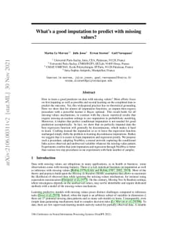 What's a good imputation to predict with missing values?