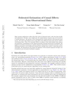 Federated Estimation of Causal Effects from Observational Data
